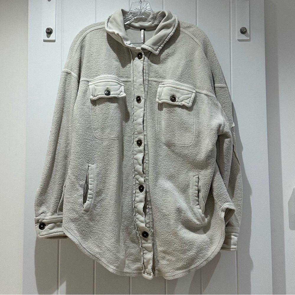 Free People Cream Teddy Jacket